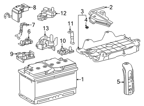 2022 Toyota Highlander Battery Stay Bracket Diagram for 74401-06010