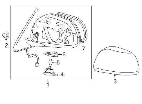 2008 Toyota Highlander Bulbs Mirror Assembly Diagram for 87940-48291