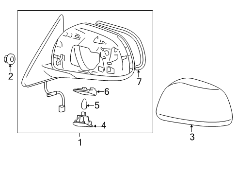 2008 Toyota Highlander Bulbs Mirror Assembly Diagram for 87910-48363