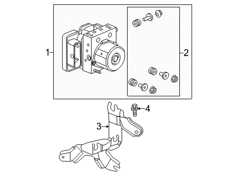 2016 Honda CR-V Anti-Lock Brakes Bracket, Modulator Diagram for 57115-T0A-A00
