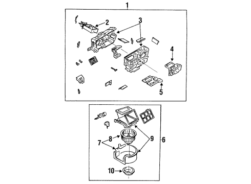 1986 Nissan Maxima Heater Components Heater Core Diagram for 27145-14A10