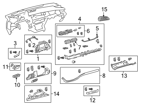 2018 Lexus LS500 Cluster & Switches, Instrument Panel Control & Panel Assembly Diagram for 84010-50410