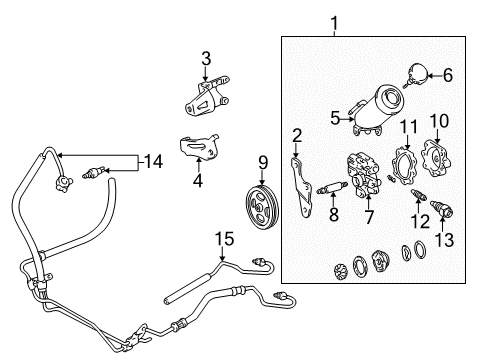 1995 Toyota Tacoma P/S Pump & Hoses, Steering Gear & Linkage Pressure Tube Diagram for 44410-04010
