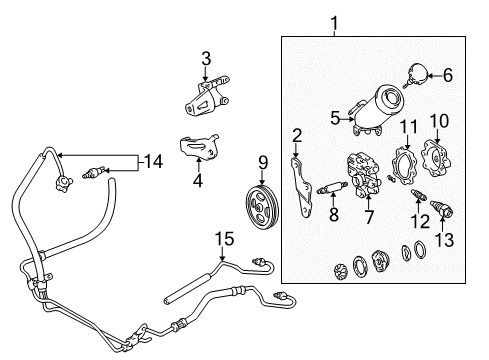 1995 Toyota Tacoma P/S Pump & Hoses, Steering Gear & Linkage Hose Diagram for 90445-18096