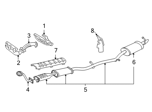 2000 Buick Park Avenue Exhaust Components Exhaust Muffler Assembly (W/ Exhaust & T/Pipe & 3W Diagram for 25700189