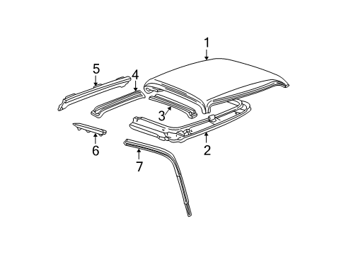 2008 Ford Ranger Roof & Components Drip Molding Diagram for F37Z-13517A72-A