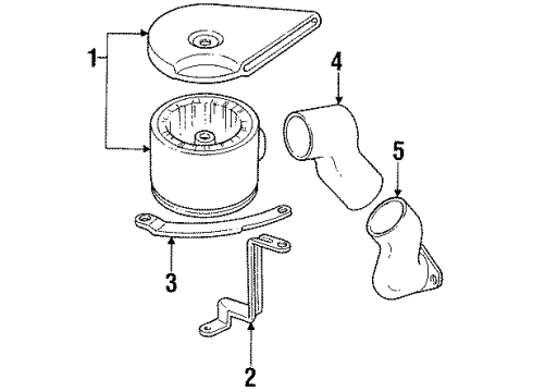 1990 Pontiac Sunbird Air Intake Air Cleaner Diagram for 25097631