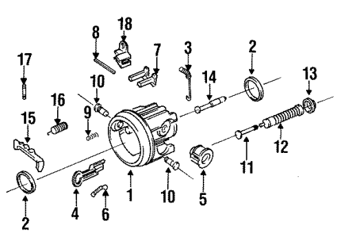 1992 Oldsmobile 88 Steering Column, Steering Wheel Column Asm-Steering (Less Interlock & Support) Diagram for 26023875