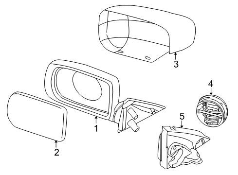 1997 BMW 540i Outside Mirrors Cover Cap, Primed, Left Diagram for 51168202685