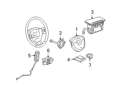 2005 Chevrolet Uplander Air Bag Components Airbag, Instrument Panel Diagram for 15832360