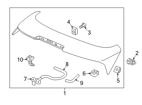 2018 Honda HR-V Rear Spoiler Tube 4X7X200 Diagram for 76887-T7W-A01