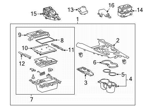 2021 Toyota Camry Heated Seats Hole Cover Diagram for 58833-06080