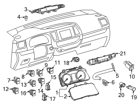 2017 Toyota Highlander Ignition Lock Cluster Lens Diagram for 83852-0E500
