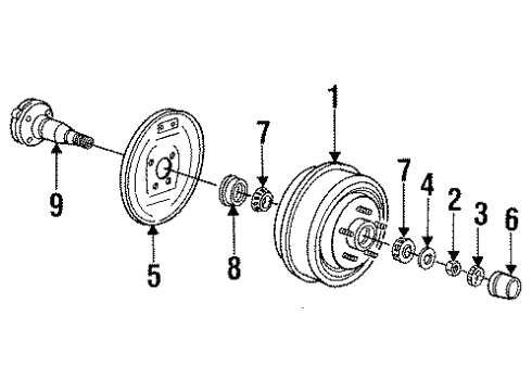 1993 Chrysler Town & Country Rear Brakes Hose-Rear Wheel Brake Diagram for 4423385