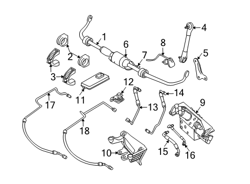 2007 BMW 525i Stabilizer Bar & Components - Front Pressure Hose Assy Diagram for 37136761194