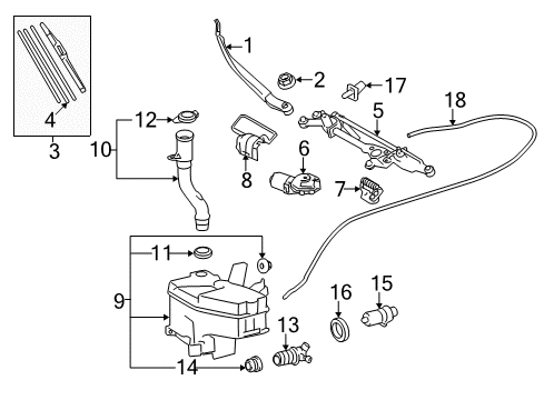 2017 Lexus LS460 Wiper & Washer Components Jar, Washer, A Diagram for 85315-50230