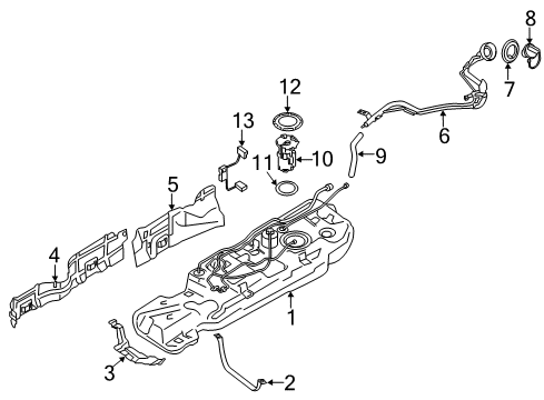 2014 Nissan Pathfinder Fuel Supply Fuel Pump-In Tank Diagram for 17040-3JT0A
