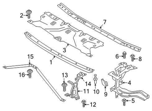 2021 BMW M8 Gran Coupe Radiator Support Torx Screw With Washer Diagram for 07119908006