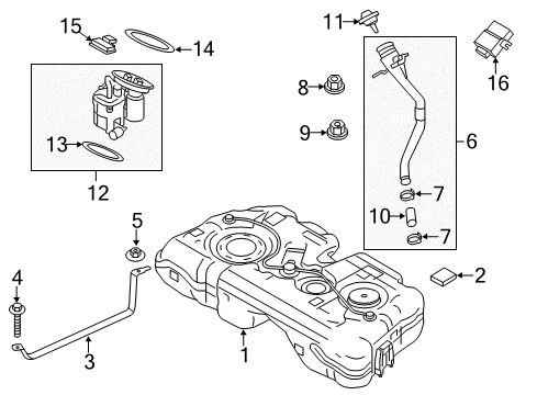 2018 Mini Cooper Countryman Fuel Supply Tension Strap Left Diagram for 16117318624