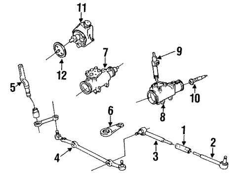 1991 Oldsmobile Custom Cruiser P/S Pump & Hoses, Steering Gear & Linkage Gear Assembly Valve Diagram for 7834284