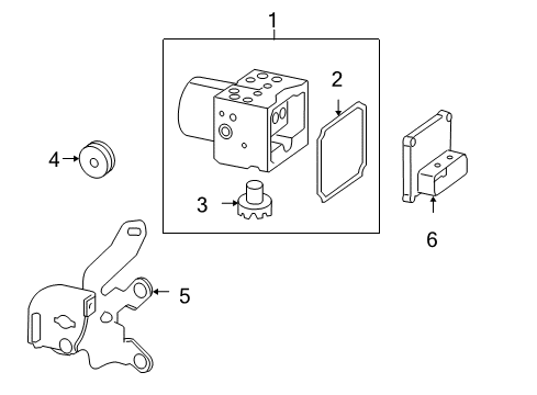 2008 Chevrolet Impala ABS Components Modulator Diagram for 15924821