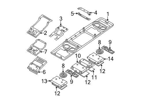 2005 Nissan Quest Overhead Console Spot Lamp Assy-Roof Console Box Diagram for 26430-5Z201