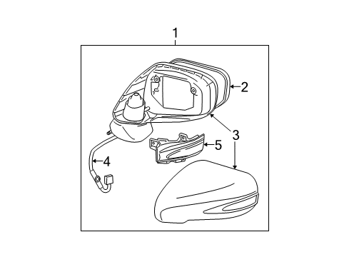 2011 Lexus ES350 Outside Mirrors Mirror Assembly, Outer Rear Diagram for 87940-33841-E1