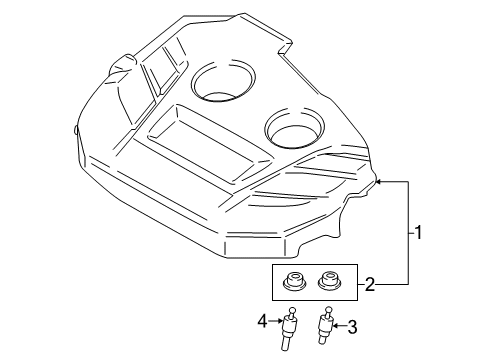 2018 Ford Escape Engine Appearance Cover Engine Cover Diagram for DS7Z-6A949-N