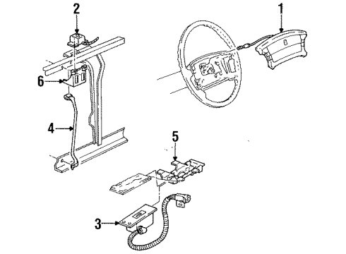 1989 Cadillac Fleetwood Air Bag Components SENSOR Diagram for 16088734