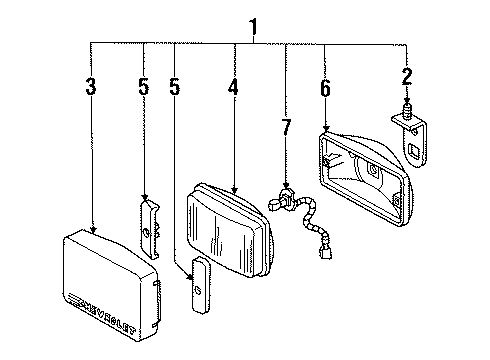 1991 GMC Syclone Fog Lamps Lamp Asm-Fog Diagram for 15638477