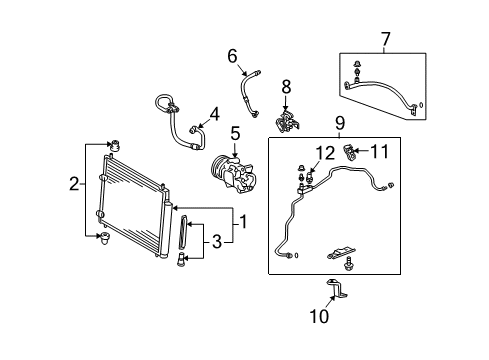 2009 Toyota Matrix Air Conditioner Liquid Line Diagram for 88710-0Z020