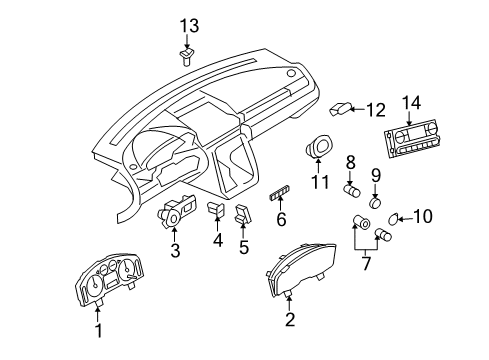 2007 Ford Five Hundred Traction Control Components Cluster Assembly Diagram for 7G1Z-10849-E
