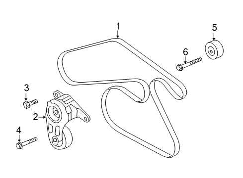 2015 Chevrolet Impala Limited Belts & Pulleys Serpentine Belt Diagram for 12636139