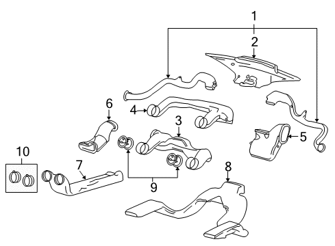 2007 Lincoln Mark LT Ducts Louver Diagram for 4L3Z-19893-AA