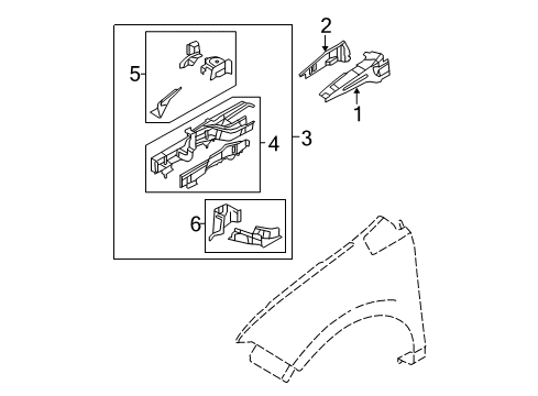 Diagram for 2008 Ford Edge Structural Components & Rails