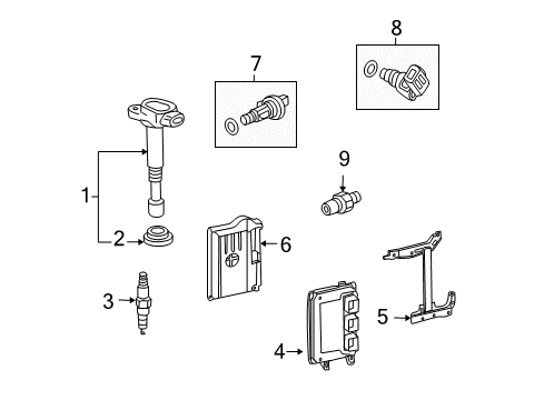 2009 Honda Accord Powertrain Control Cover, Engine Control Module Diagram for 37823-R40-A00