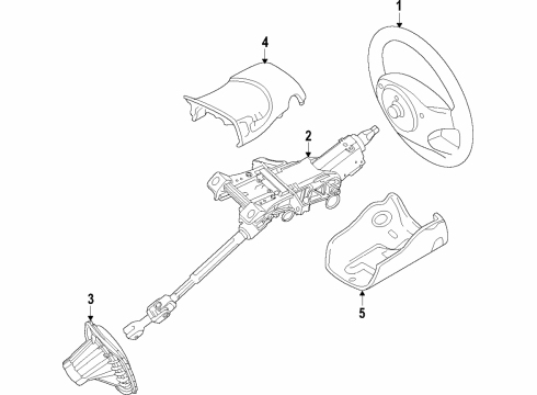 2018 Lincoln MKX Steering Column & Wheel, Steering Gear & Linkage Column Assembly Diagram for F2GZ-3C529-H