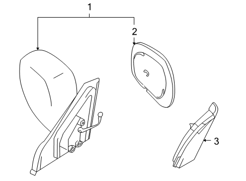 2002 Chevrolet Tracker Outside Mirrors Mirror Assembly Diagram for 30021537