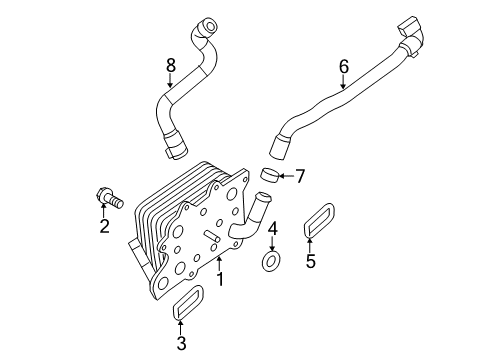 2019 Ford F-350 Super Duty Oil Cooler Inlet Tube Diagram for BC3Z-6B851-B