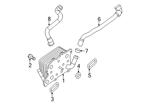 2019 Ford F-350 Super Duty Oil Cooler Gasket Diagram for DC3Z-6L621-A