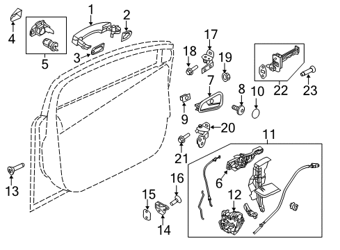 2017 Ford Focus Front Door - Lock & Hardware Latch Assembly Diagram for F1EZ-58219A64-E