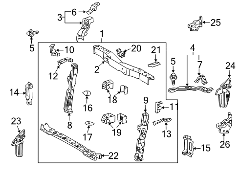 2011 Toyota Prius Radiator Support Side Seal Diagram for 53294-47010