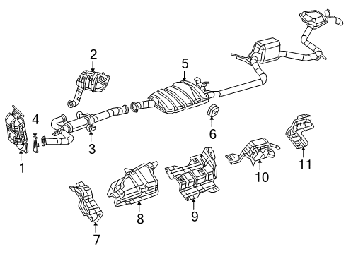 2021 Chrysler Pacifica Exhaust Manifold Shield-Exhaust Diagram for 68214227AB