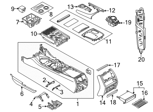 2016 BMW 740i Parking Aid CENTER CONSOLE Diagram for 51169352307