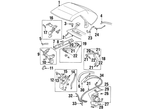 1996 Pontiac Firebird Top & Components Connector Diagram for 19304003