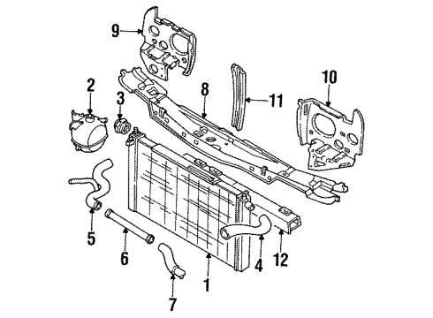 1989 Pontiac LeMans Radiator & Components Upper Hose Diagram for 90322034