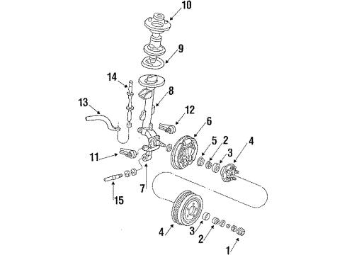 1990 Mercury Sable Rear Brakes Splash Shield Diagram for F4ZZ-2C028-A