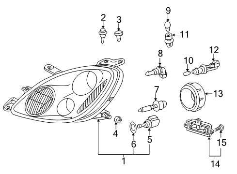 2005 Lexus SC430 Bulbs Cord, Headlamp Diagram for 81125-24110
