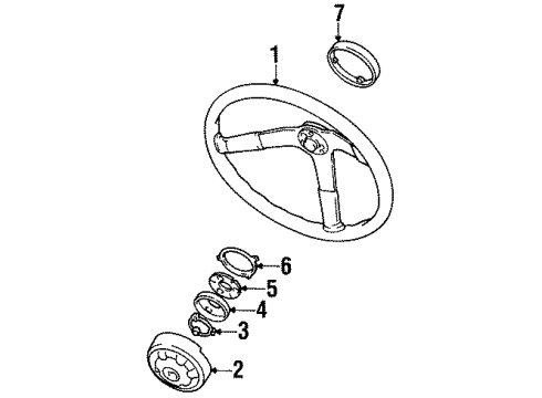 1994 Jeep Cherokee Steering Column & Wheel, Steering Gear & Linkage, Housing & Components, Shaft & Internal Components, Shroud, Switches & Levers Part Diagram for J3242217