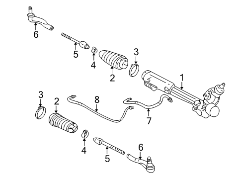 2004 Mercury Marauder Steering Column & Wheel, Steering Gear & Linkage Gear Assembly Diagram for 3W1Z-3504-GARM